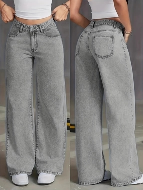 Take Two Women Solid Low Rise Straight Leg Jeans