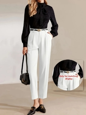 Take Two Solid Pocket Detail Straight Leg Pants