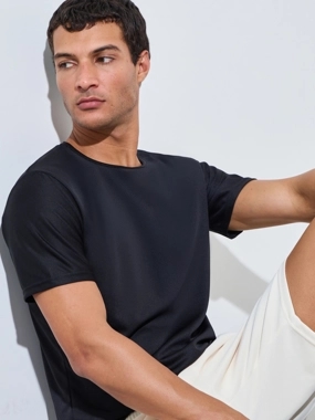Styli Active Men Black Regular Fit Training T-Shirt