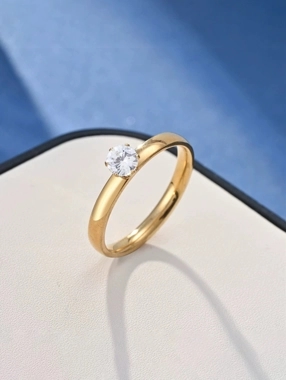 Take Two Gold Ring with Sparkling Stone