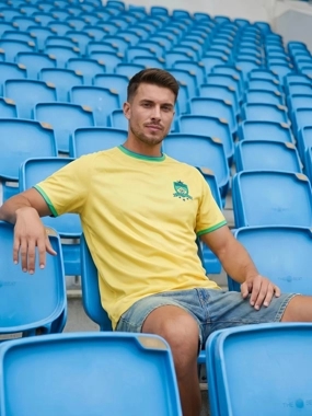 Styli Active Men Brazil Short Sleeve Jersey FIFA Football T-Shirt