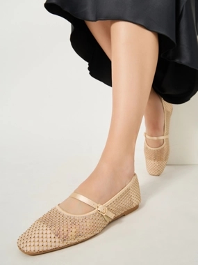 Styli Textured Woven Pointed Toe Shoes