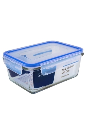 Mondex Glass Food Container with Lock Lid, 1000ml