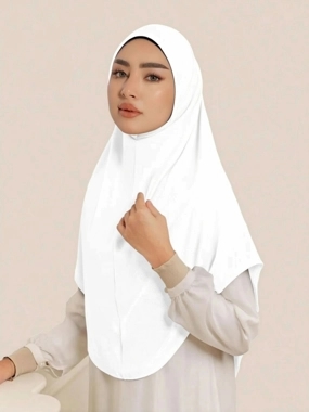 Take Two White Solid Hijab
