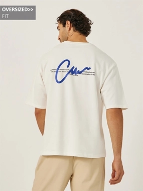 Styli Limited Slogan Print Oversized Round Neck T-Shirt
