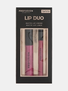 Profusion Lip Duo Matte Creme Lipstick and Liner, Temptation