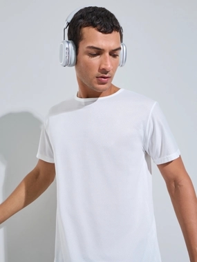 Styli Active Men White Regular Fit Activewear T-Shirt