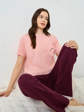 Styli Unwind Women Dreamers Pocket Print Top And Pyjama Set