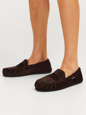 Jack & Jones Faux Fur Trim Moccasins