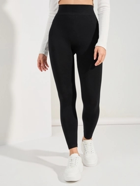 Take Two Elastic Waistband Solid Leggings