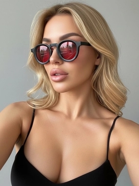 Take Two Retro Thick Round Sunglasses