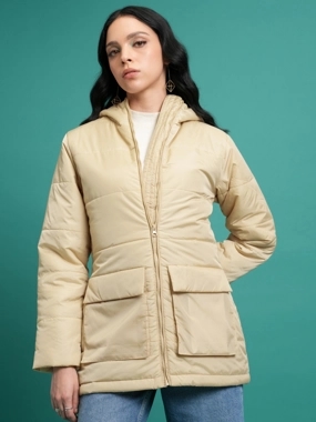 Tokyo Talkies Longline Hooded Puffer Jacket