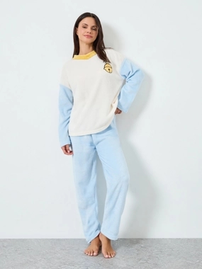 Styli Cozy Fleece Long Sleeve Top and Pyjama Set