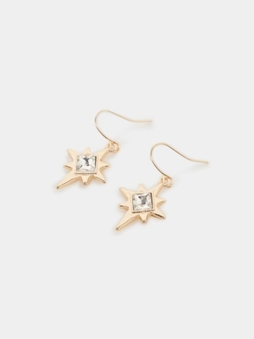 Styli Women Gold Starburst Earrings
