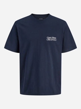Jack & Jones Navy Blue Photo Graphic Print Cotton T-Shirt