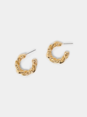 Styli Gold Twisted Hoop Earrings
