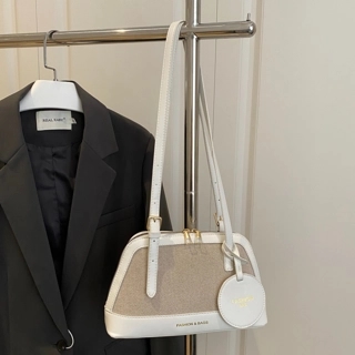 Take Two White Shoulder Bag with Adjustable Strap