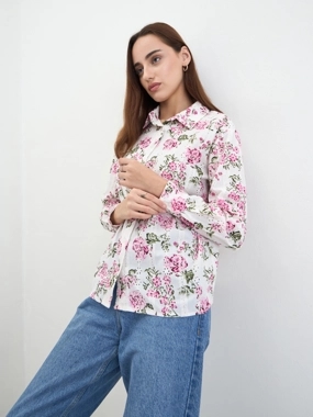 Styli Floral Print Long Sleeve Shirt