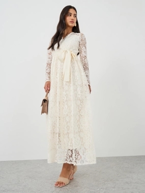 Styli Lace Long Sleeves A-Line Maxi Dress