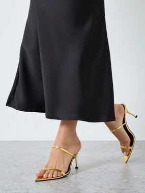 Styli Stiletto Heel Slip-On Sandals