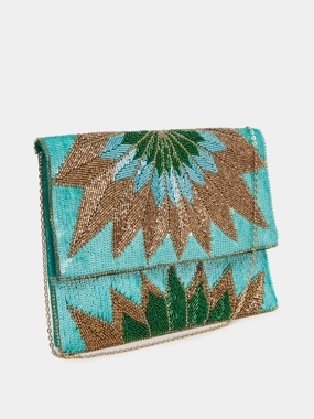 Styli Embellished Beaded Clutch