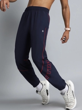 Cult Men Navy Rhythm Print Joggers