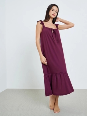 Styli Unwind Women Burgundy Strappy Slip Dress