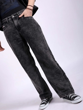 The Indian Garage Co Men Baggy Fit Solid Jeans