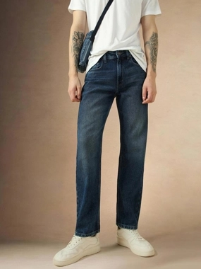 Dennis Lingo Mid Rise Straight Fit Faded Jeans