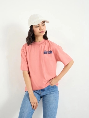 Styli Slogan Print Regular Fit 100% Cotton T-Shirt