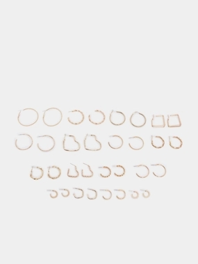 Styli Pack of 16 - Gold Hoop Earrings