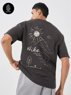 Styli Graphic Print Round Neck Oversized T-Shirt