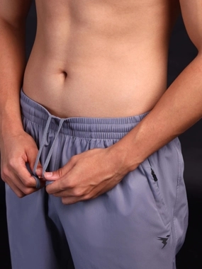 Technosport Men Plain Grey Shorts with Zip Pocket