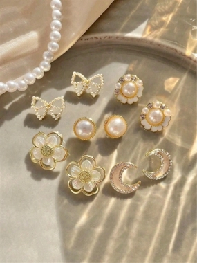 Take Two Set of 5 - Assorted Embellished Earrings