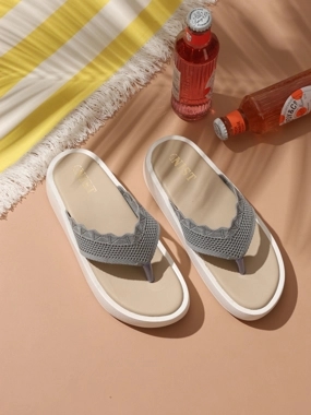 GNIST Knitted Strap Thong Slippers