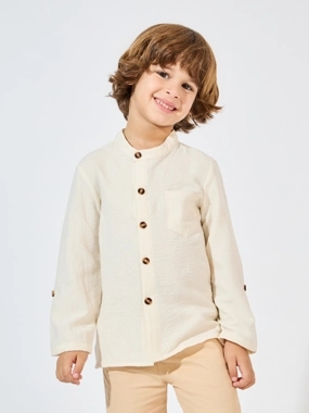 Styli Solid Pocket Front Buttoned Shirt