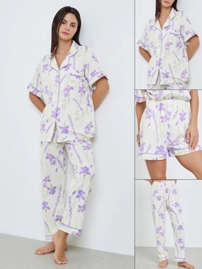 Styli Women Floral Print and Shorts with Pyjama Set