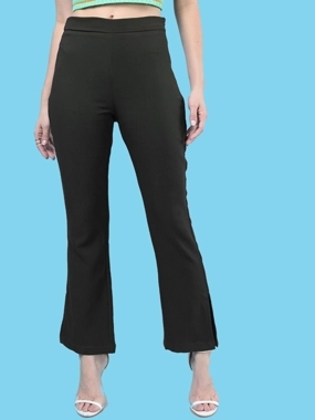 Freehand Women Dark Green Tapered Fit Solid Pants