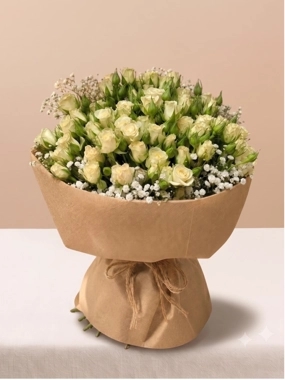 White Baby Roses Bouquet