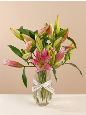 Pink Lily Charm Vase