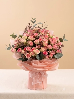 Fuchsia & Pink Baby Roses Bouquet
