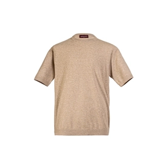 Beige Knitted Round-Neck