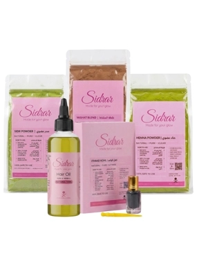 Hair Ritual Bundle (Sidr + Henna + Mishat 500g each + Ithmid kohl + Hair oil 120ml)