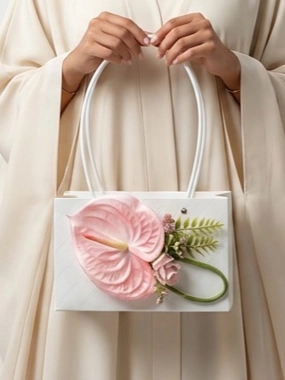 Gift bag with artificial flower