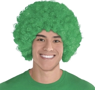 Green wig fake hair