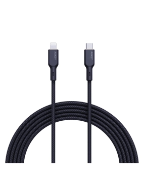 Aukey - Mfi USB-C To Lightning PD Nylon Braided Cable 1.8M