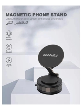 MoogMax-Magnetic Phone Holder, 360 Degree Rotating, Manual Suction Without Adhesive