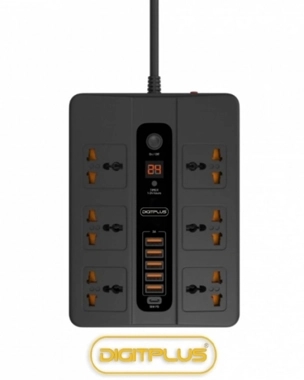 Digitplus 6 ac outlet-5M +5usb+1pd20w power socket 1-24h stable timer 3000w