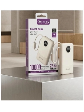 FLEX 10K Power Bank with USB-C & Lightning Cables PD 22.5W Fast charging for iPhone