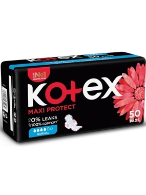 Kotex Maxi Thick Pads (Normal), With Wings 50pieces
